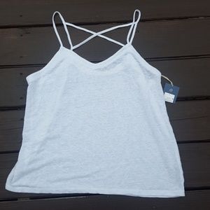White Tank with Cross Straps on back